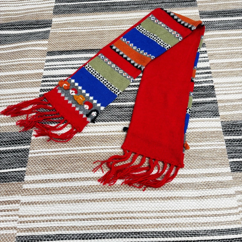 Pottery Barn Kids Multicolor Fringe Wool Alpaca Blend Scarf‎